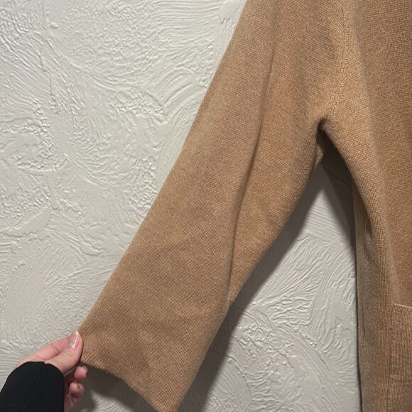 J. Crew 365 Open Front Tan Sweater Blazer Merino Wool Size Large - Picture 3 of 8